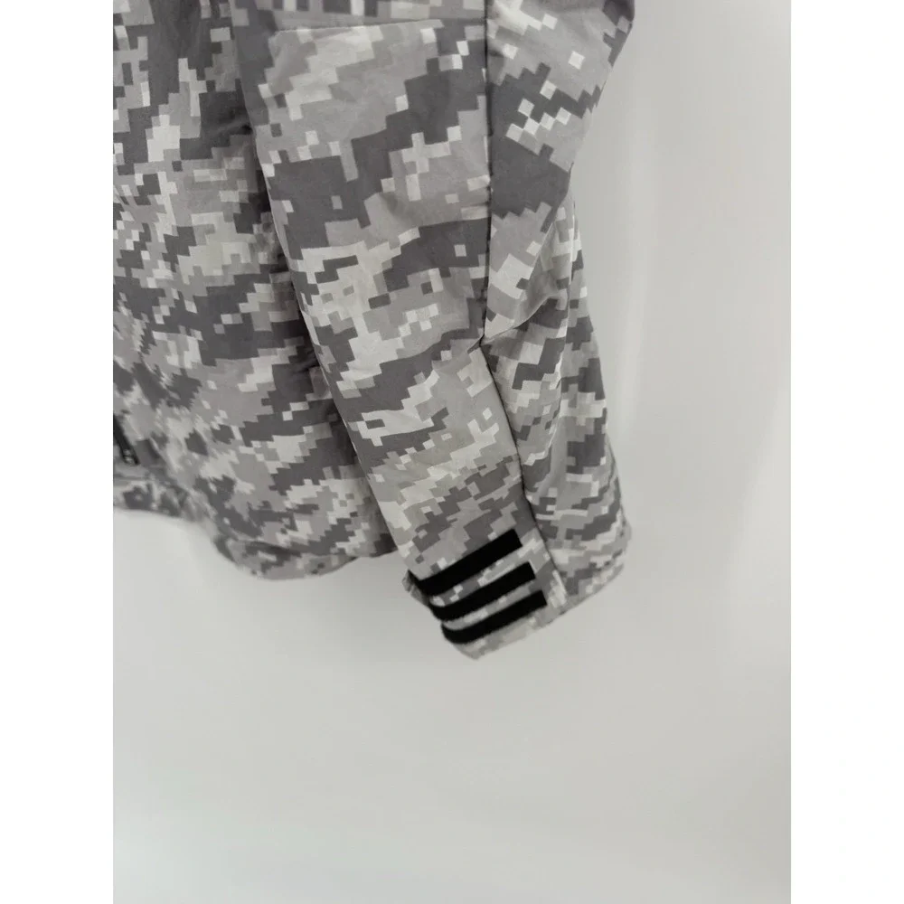 Adidas Mens ID Reflective Track Jacket Gray Digital Camouflage Full Zip Hooded S